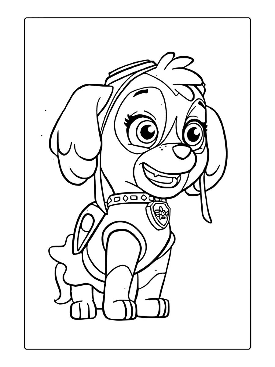 Kleurplaat Paw Patrol Skye