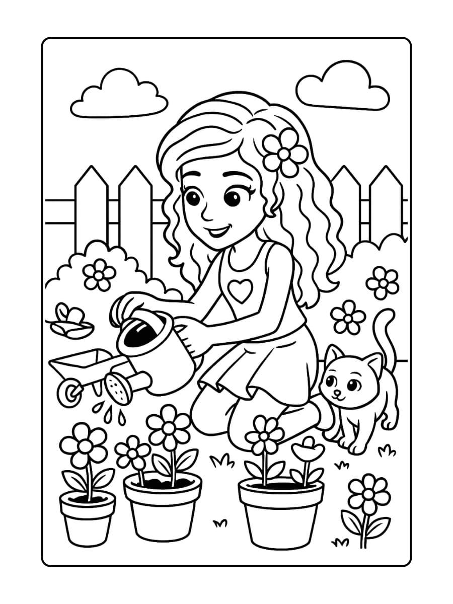 Andrea verzorgt de tuin