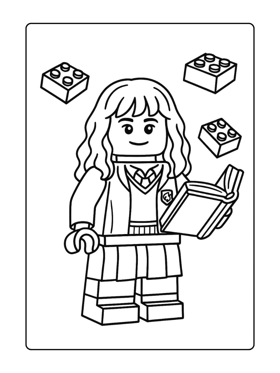 Hermione Granger met een toverboek in haar hand