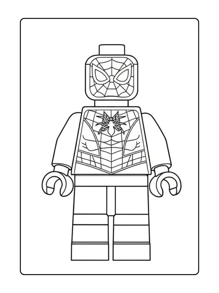 Kleurplaat Lego Spider-Man – Klaar voor actie