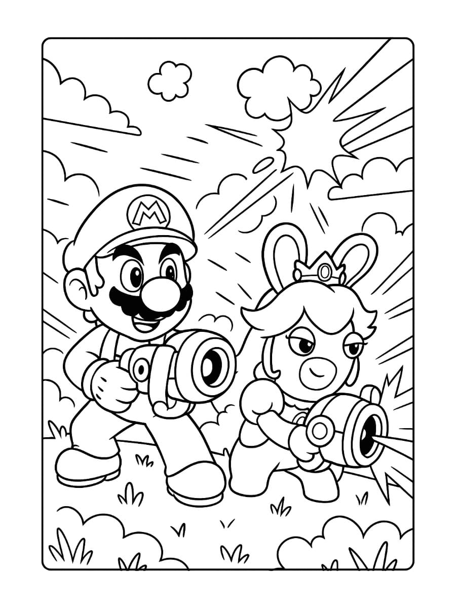 Kleurplaat Mario Rabbids