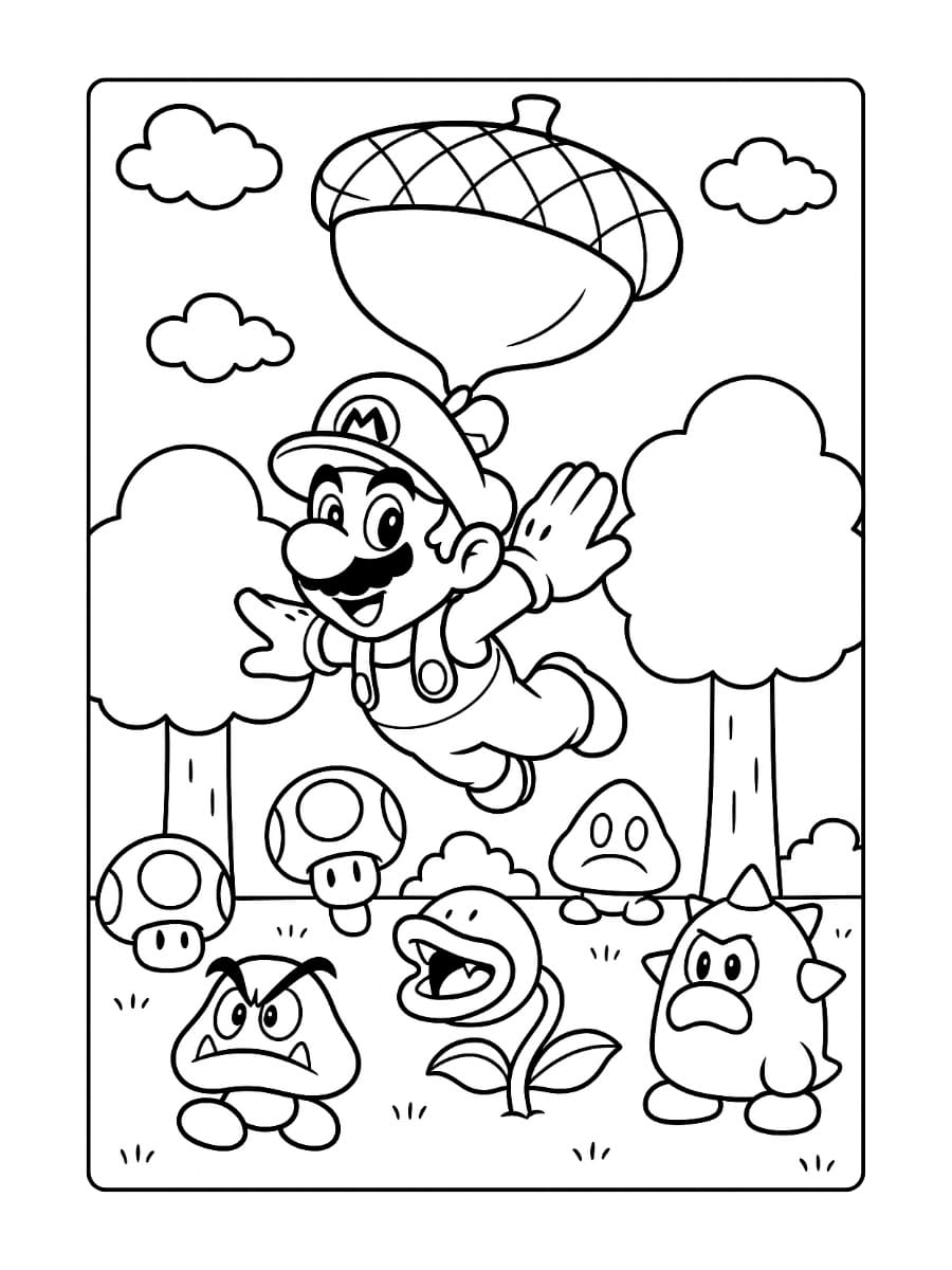 Kleurplaat Super Mario Bros U Deluxe