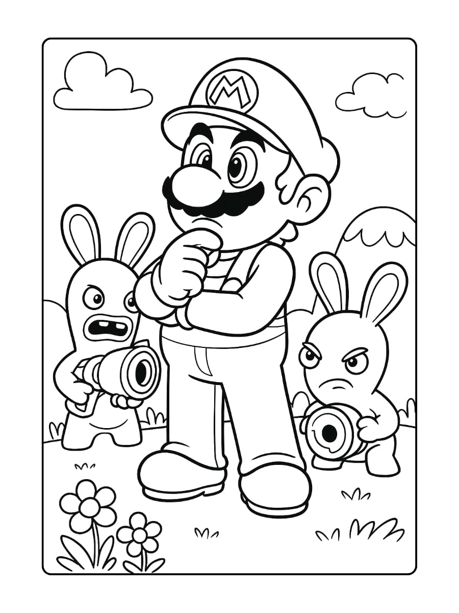 Kleurplaat mario rabbids kingdom battle