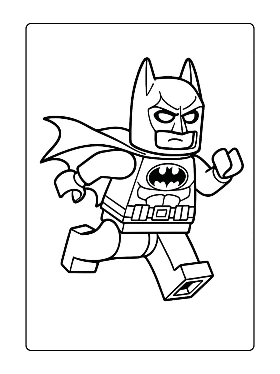 LEGO Batman rent met zijn cape achter hem wapperend