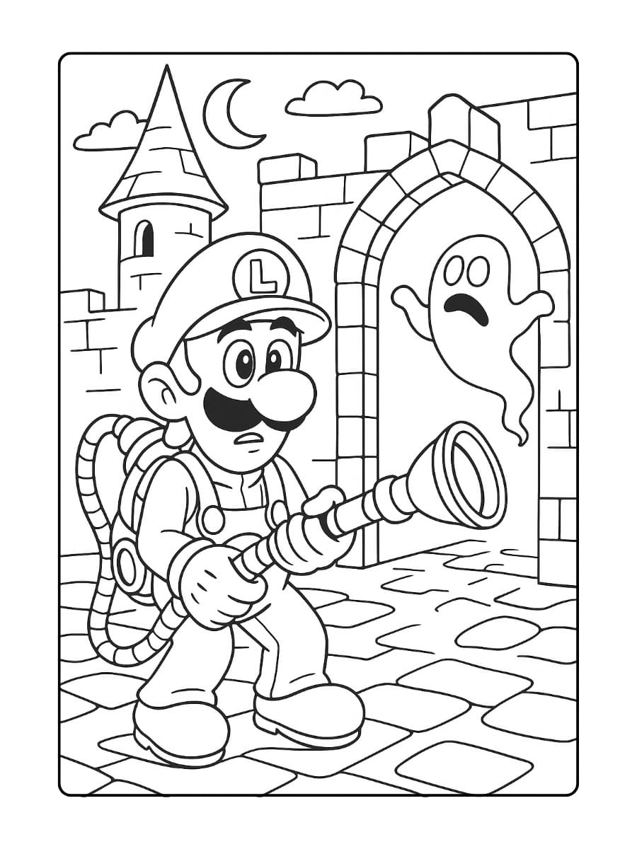 Luigi Kleurplaat in Luigi's Mansion 3