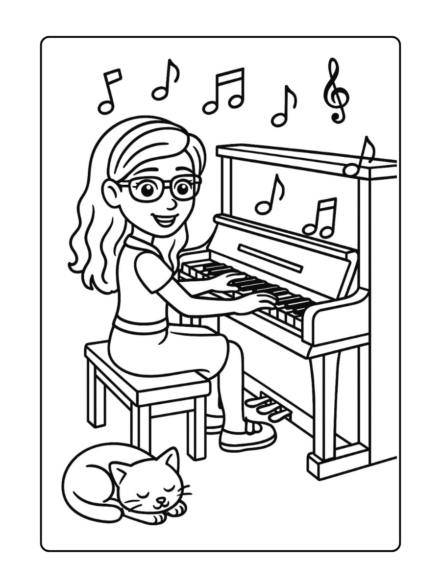Olivia speelt piano