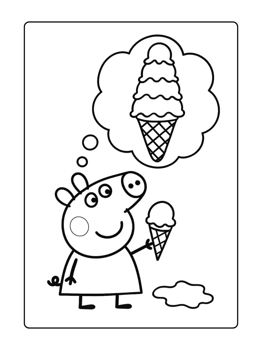 Peppa Pig droomt over een gigantische ijsberg vol smaken
