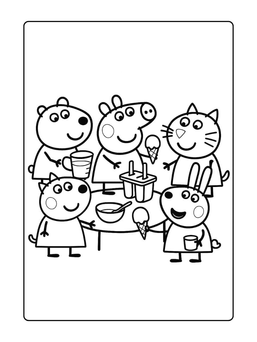 Peppa Pig maakt zelf ijslolly's met haar vriendinnetjes