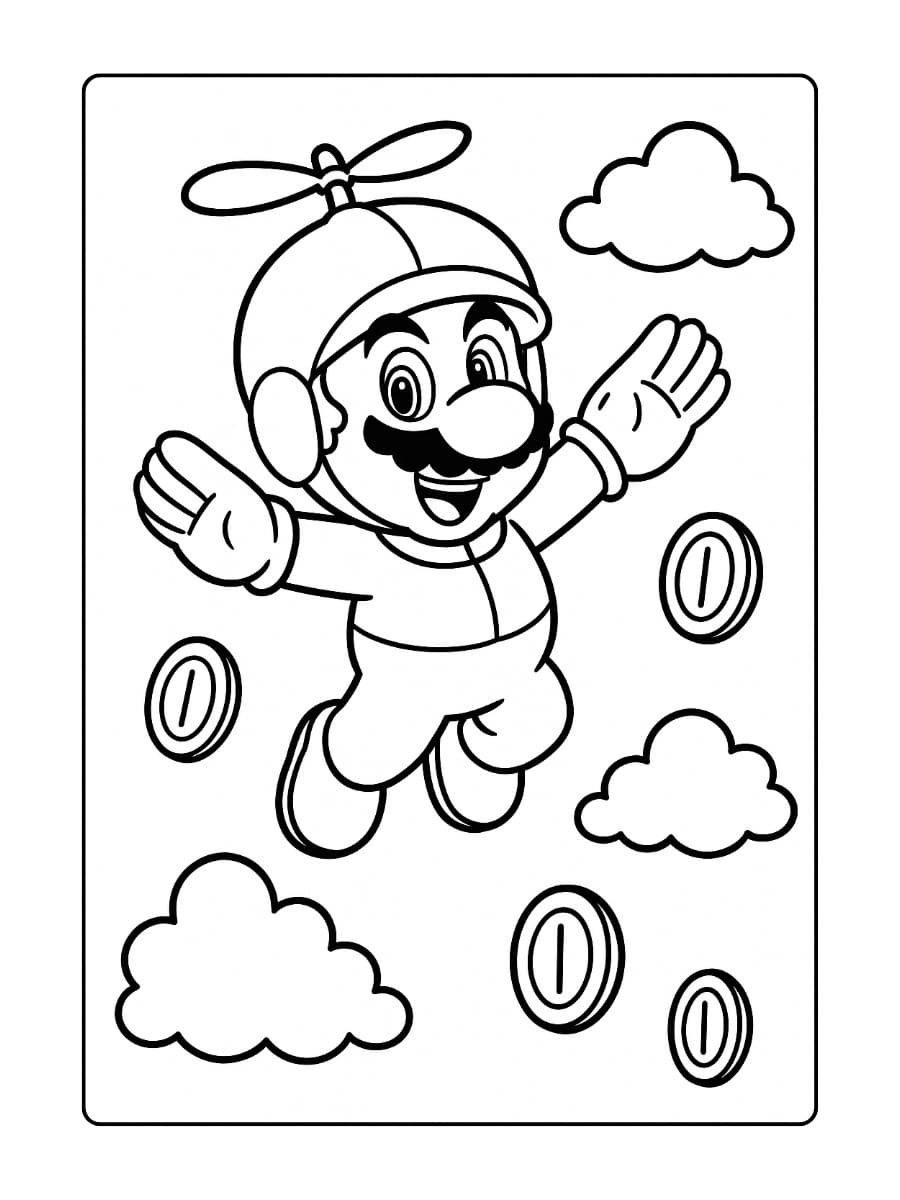 Propeller Mario Vliegt door de Lucht