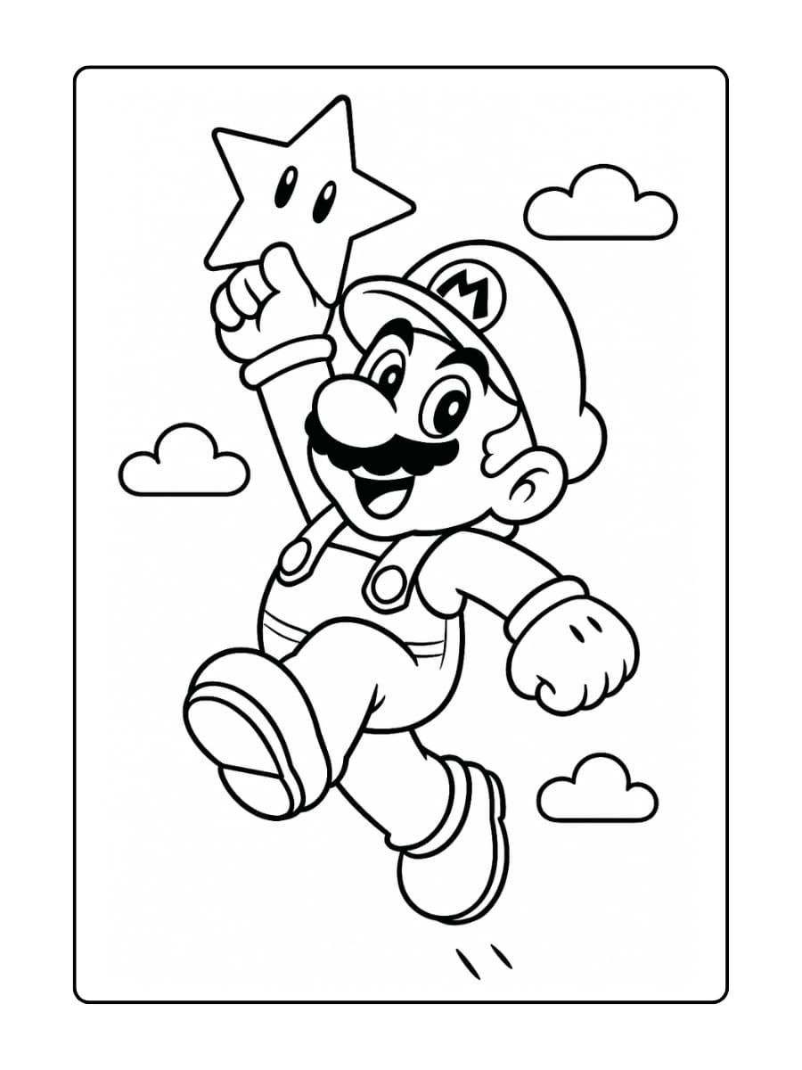 Springende Mario met Superster