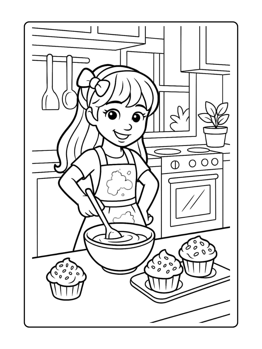 Stephanie bakt cupcakes