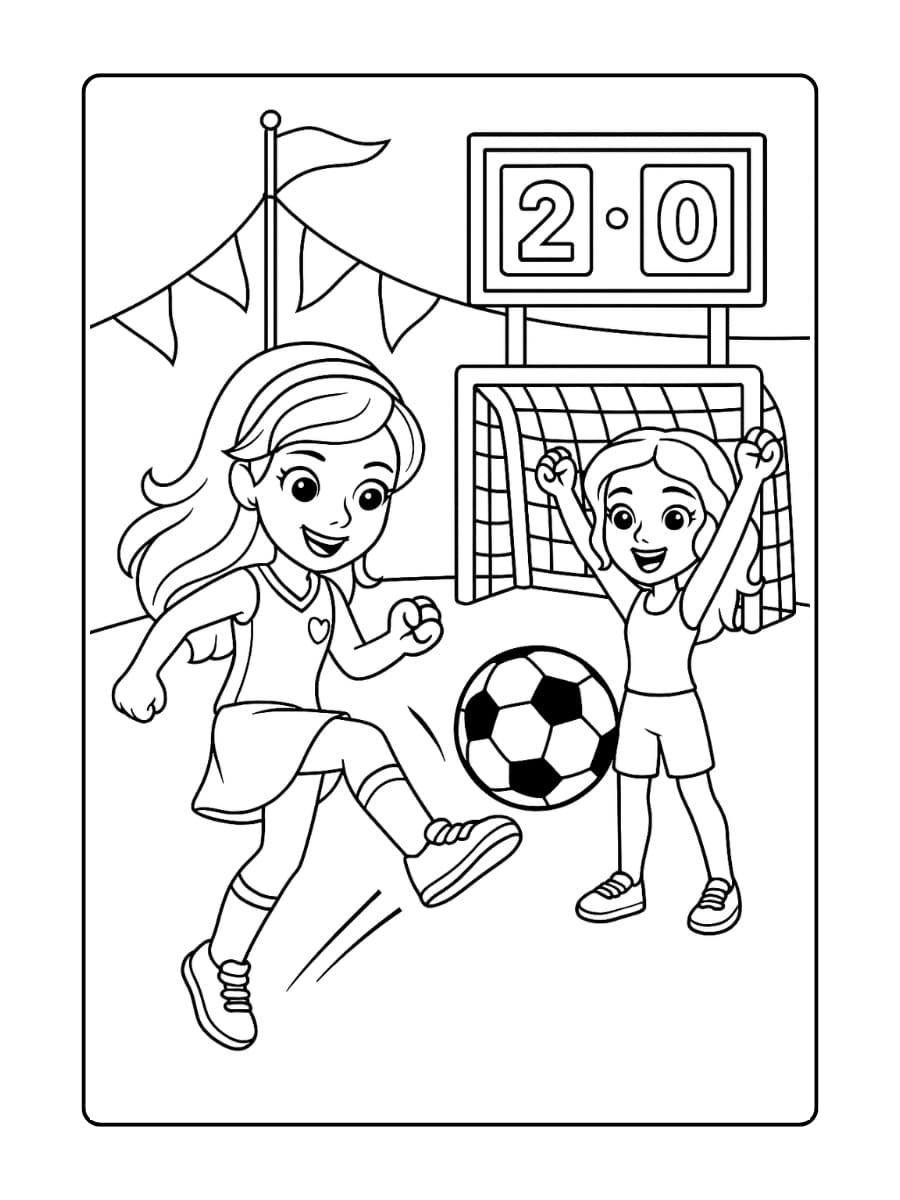 Stephanie speelt voetbal