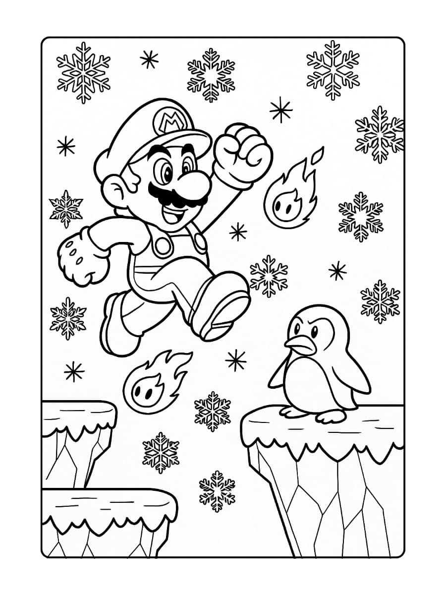 kleurplaat Mario Bros Wii