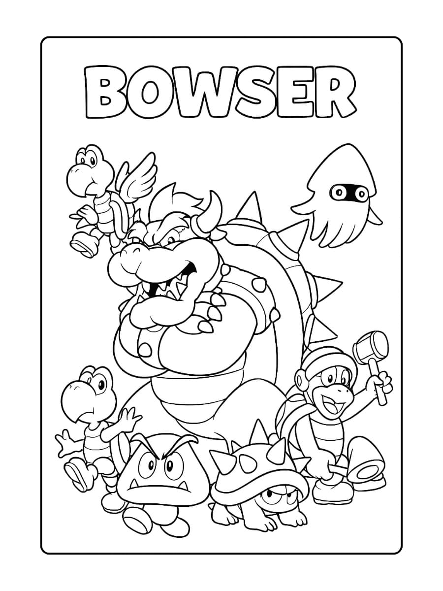 kleurplaat bowser