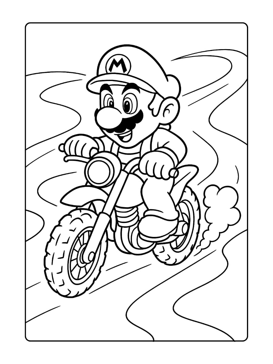 kleurplaat mario motor