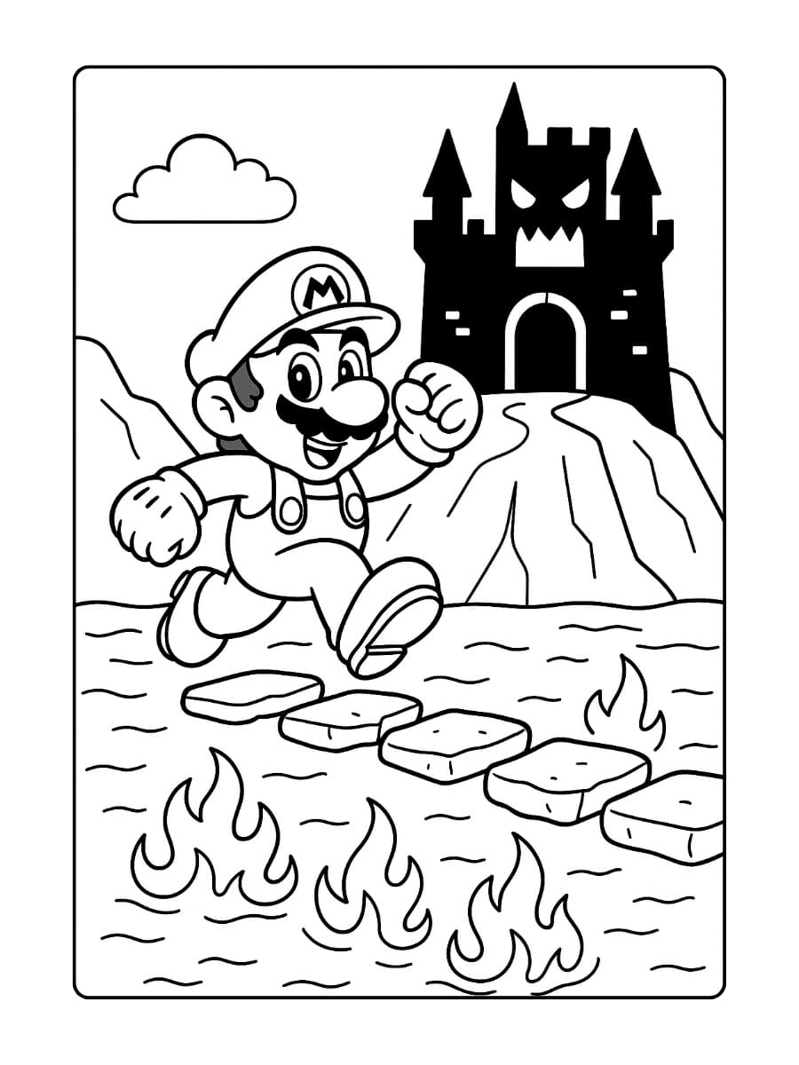 mario kasteel kleurplaat