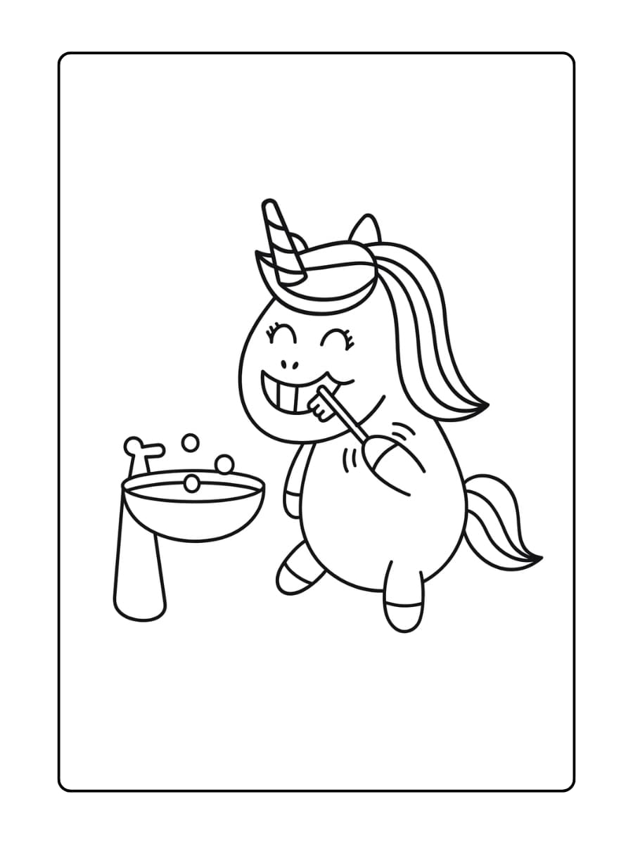 Een baby unicorn die een grote strik draagt