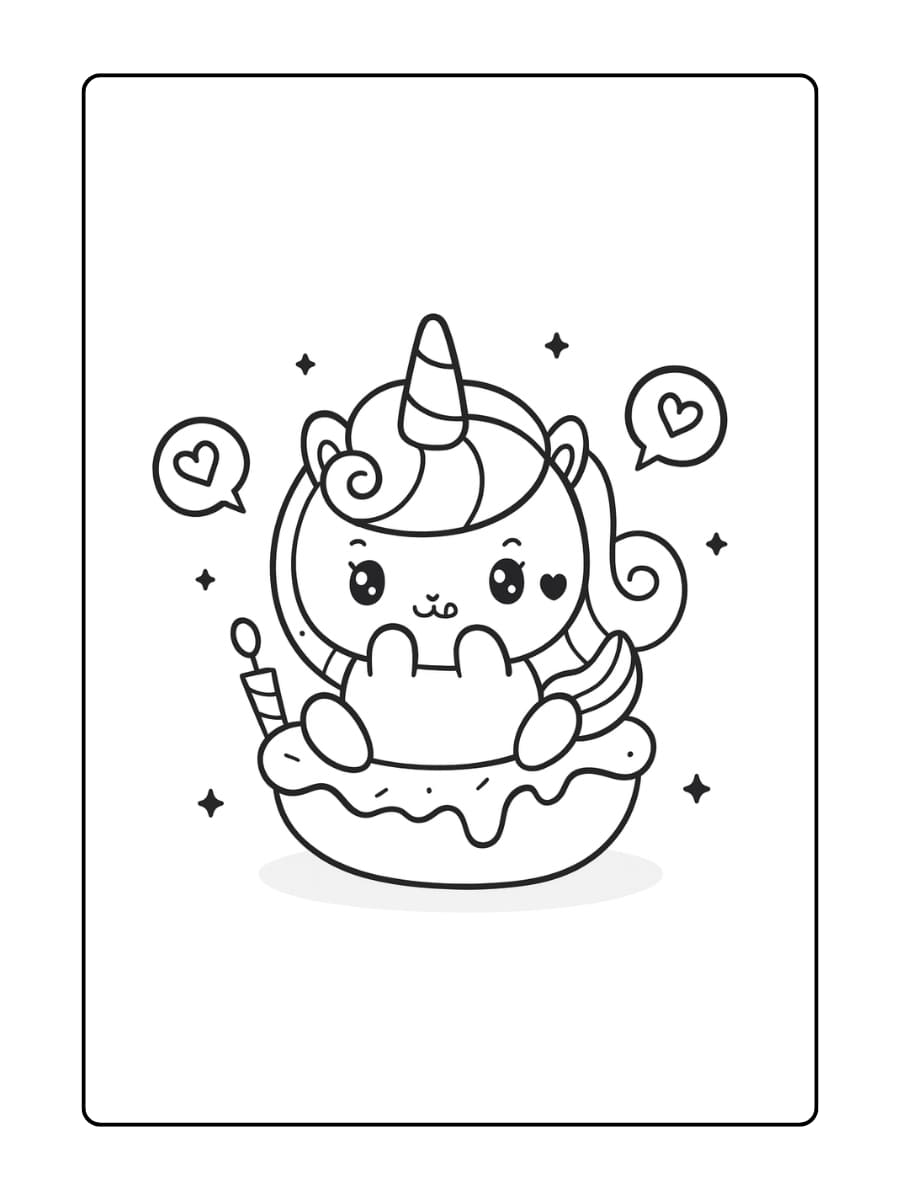 Een baby unicorn die in slaap valt met een knuffelbeer