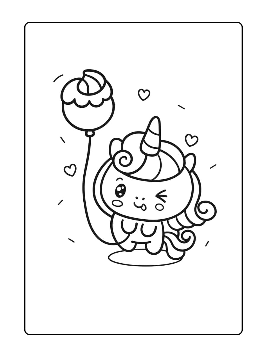 Een baby unicorn met een speen in haar mond