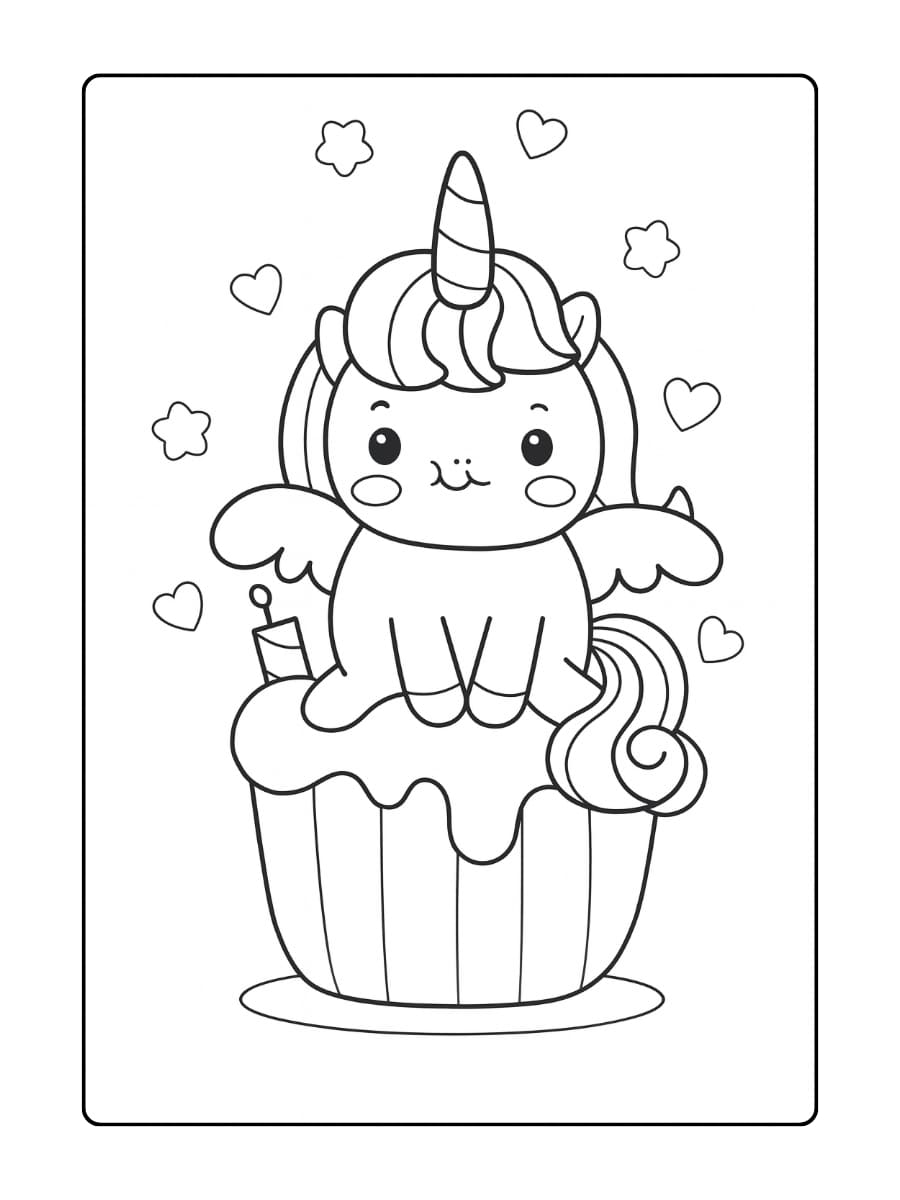 Een cupcake met een kroon van sterren bovenop het glazuur