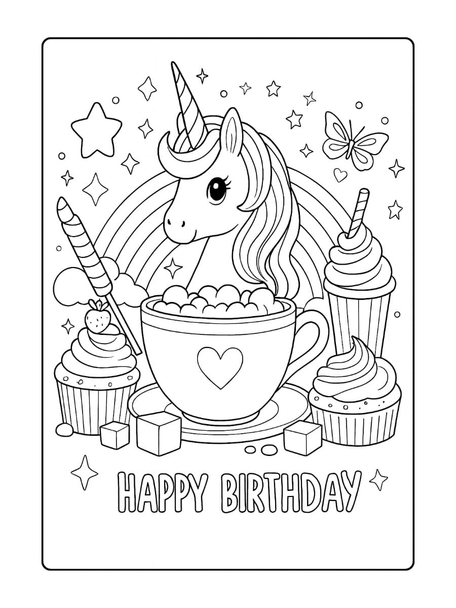 Gratis Unicorn Verjaardag Kleurplaten Op Kleurplaat.center, image size:900x1200