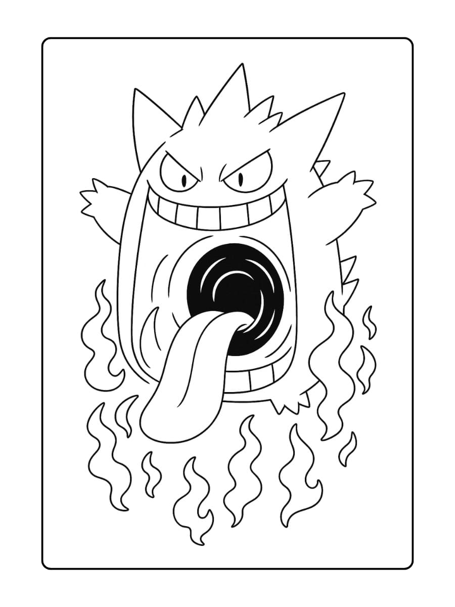 Gigantamax Gengar opent een spookachtige mondportaal onder zich