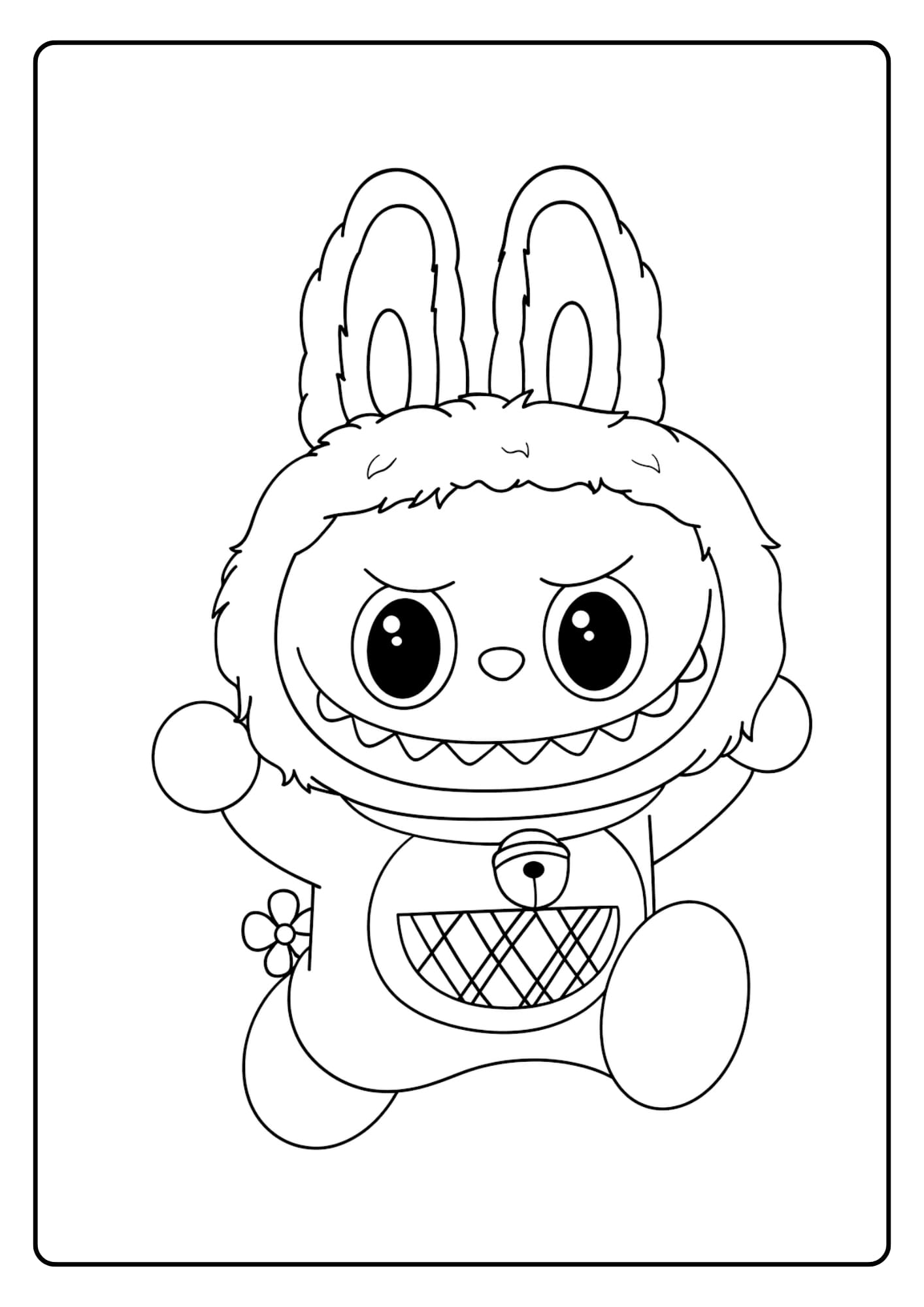 Kleurplaat labubu Doreamon