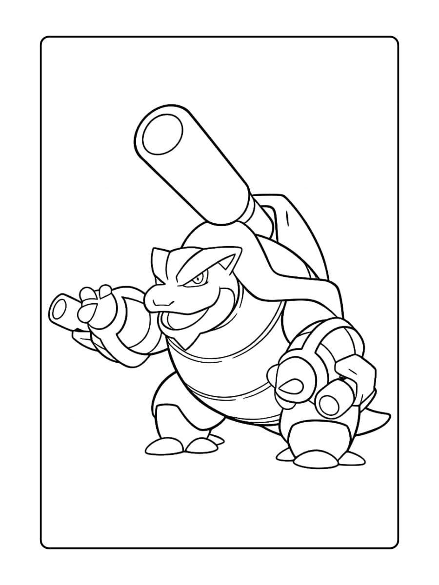 pokemon kleurplaat Mega Blastoise