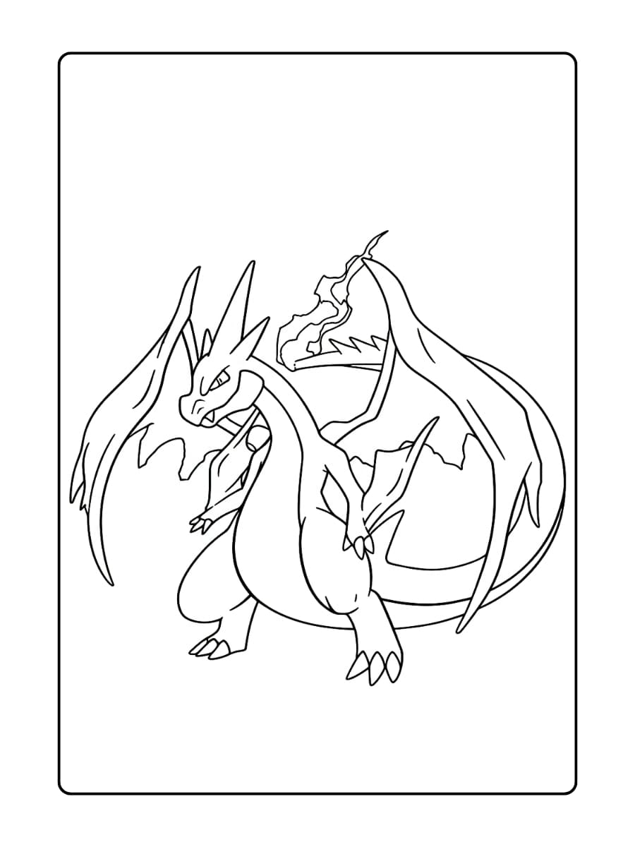pokemon kleurplaat Mega Charizard Y