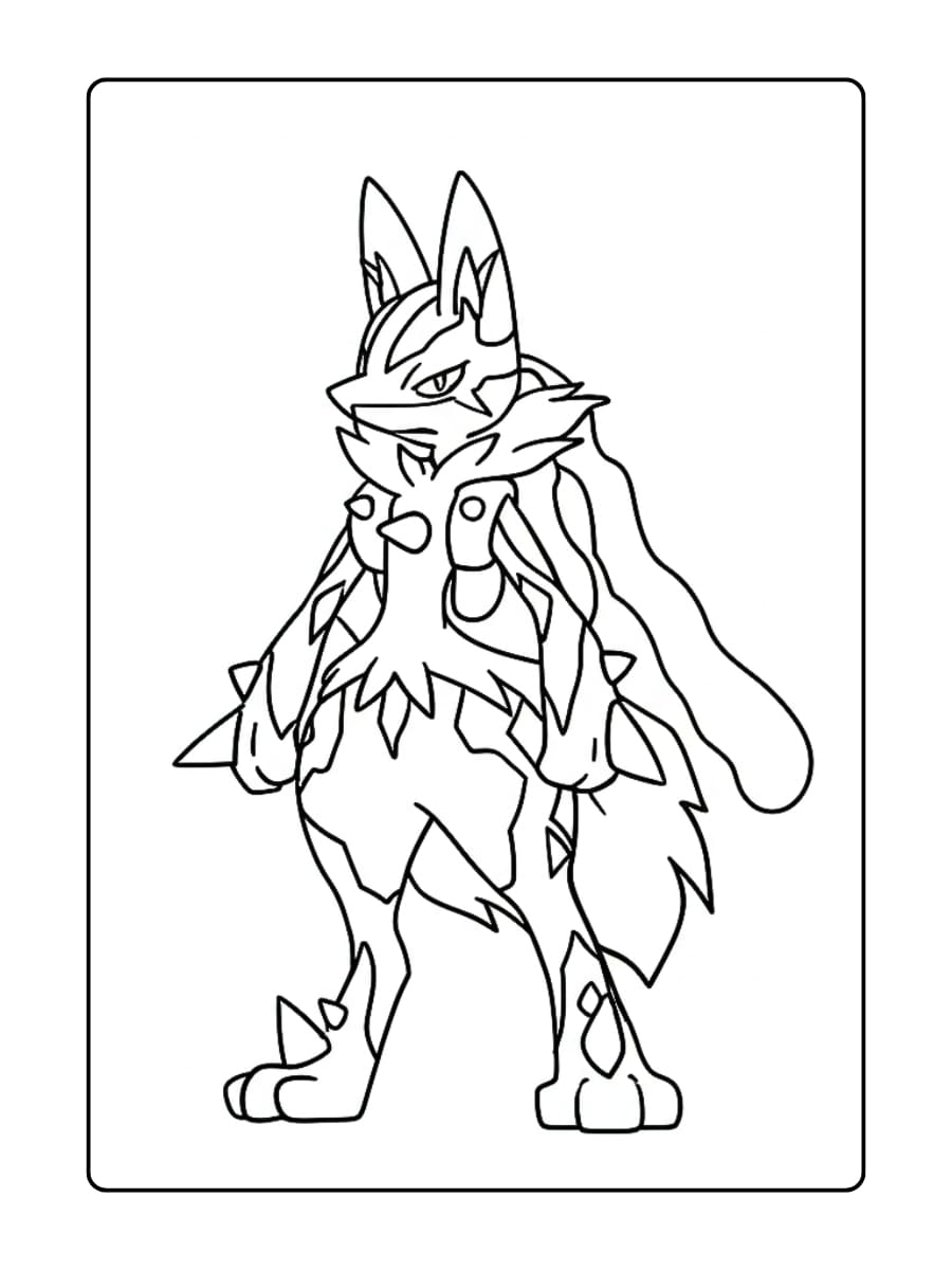 pokemon kleurplaat Mega Lucario
