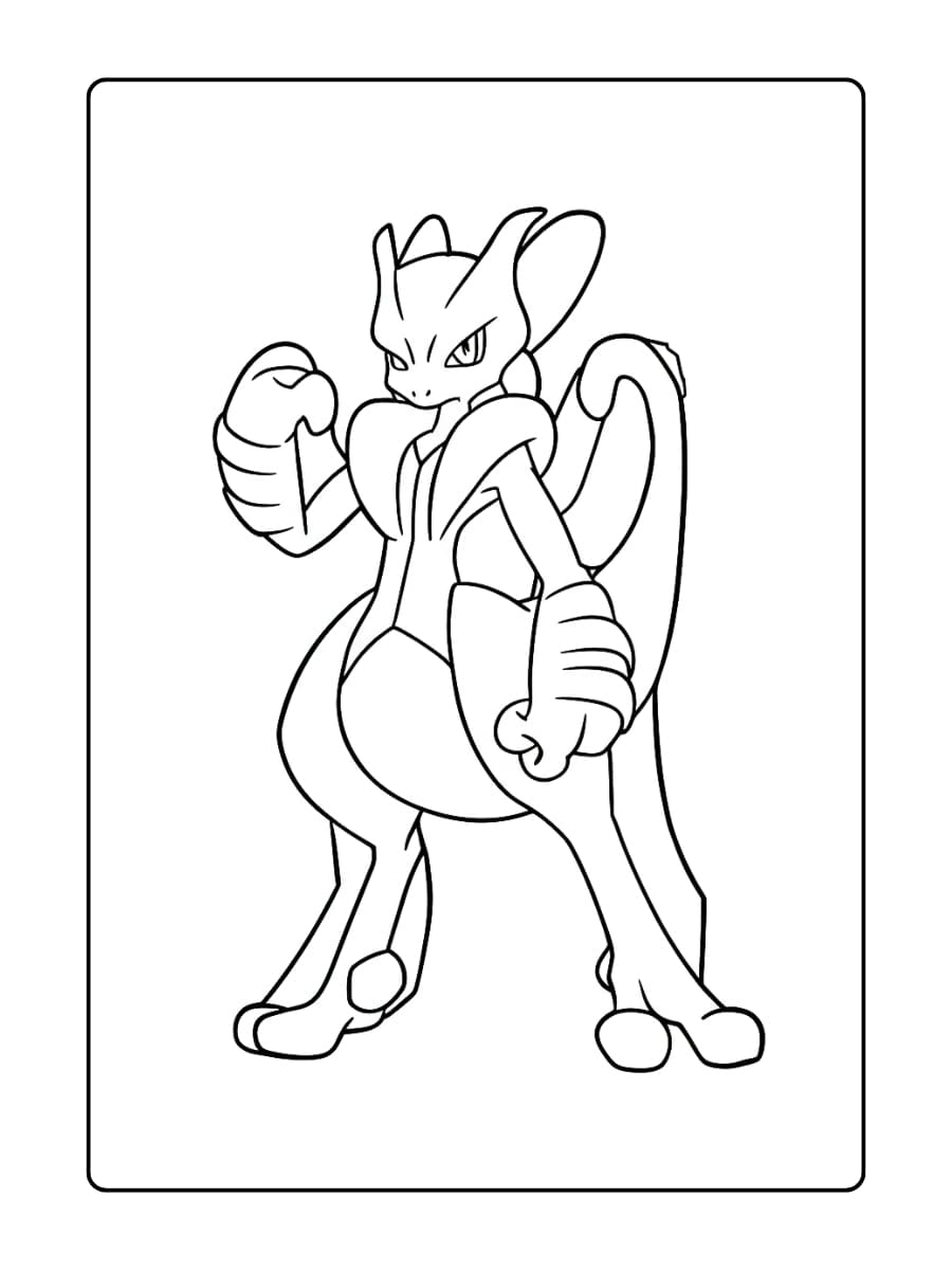 pokemon kleurplaat Mega Mewtwo X