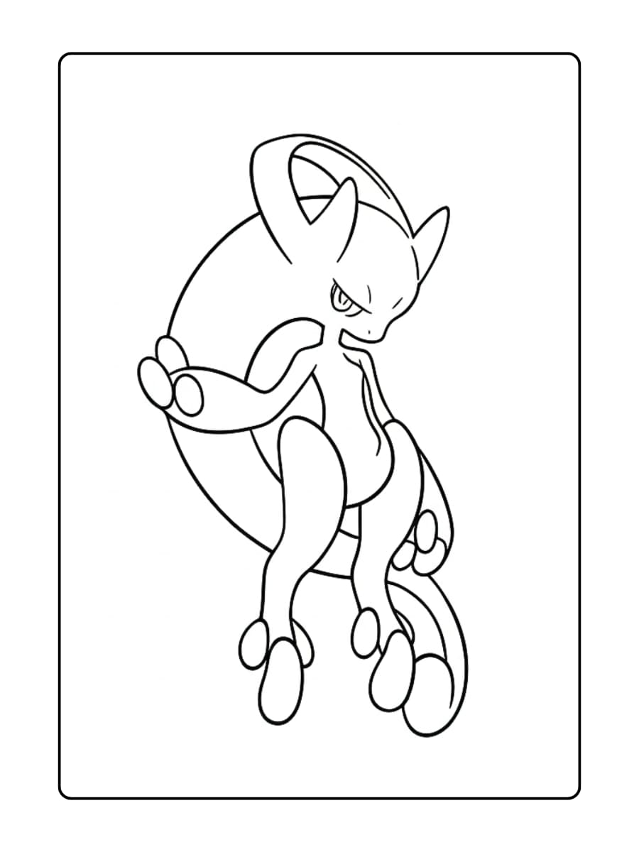 pokemon kleurplaat Mega Mewtwo Y