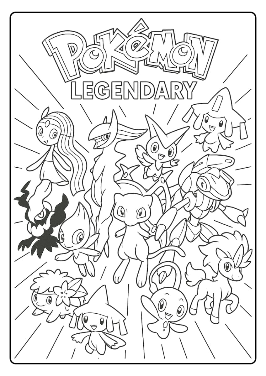 Pokemon legendary met schattige legendarische Pokémon klaar