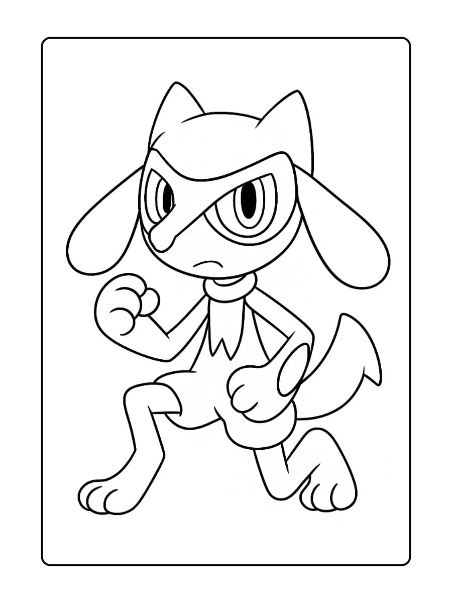 Riolu zit op één knie en maakt zich klaar voor een gevecht
