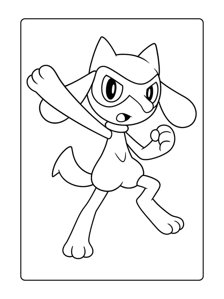 Riolu zwaait met één arm alsof hij een aanval uitvoert
