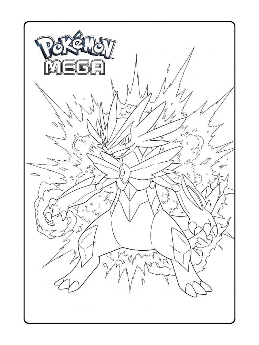 pokemon kleurplaat mega