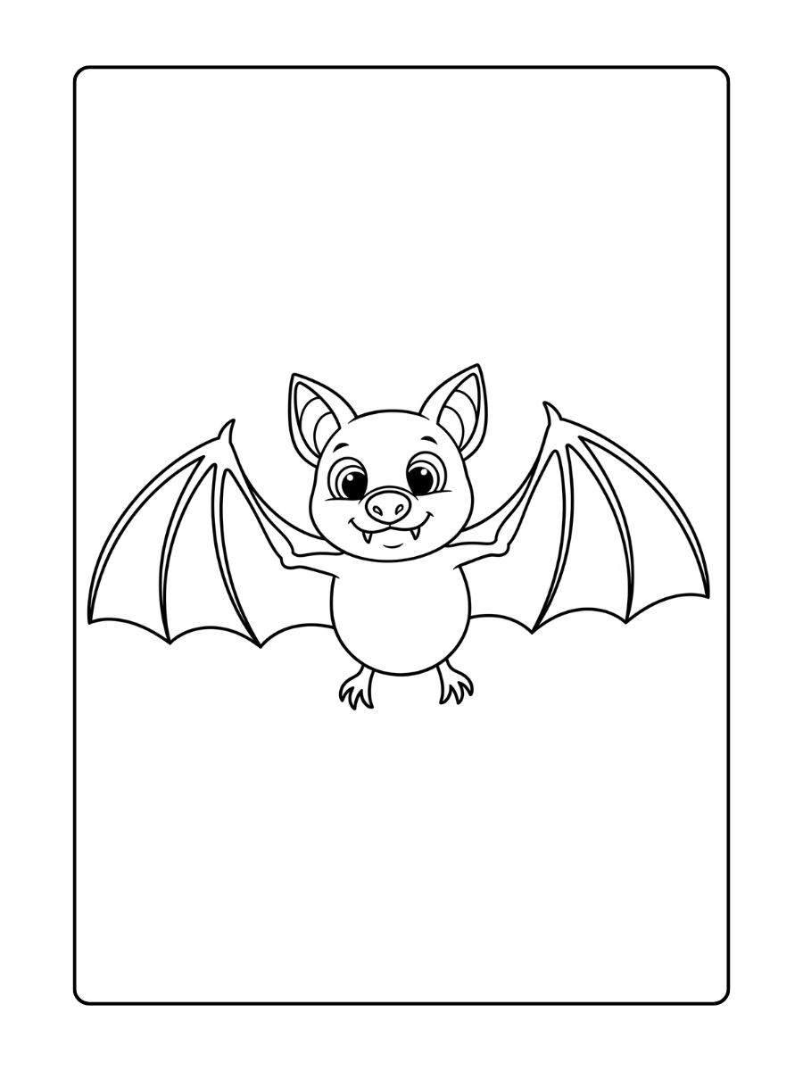 Een eenvoudige en schattige tekening van een vleermuis