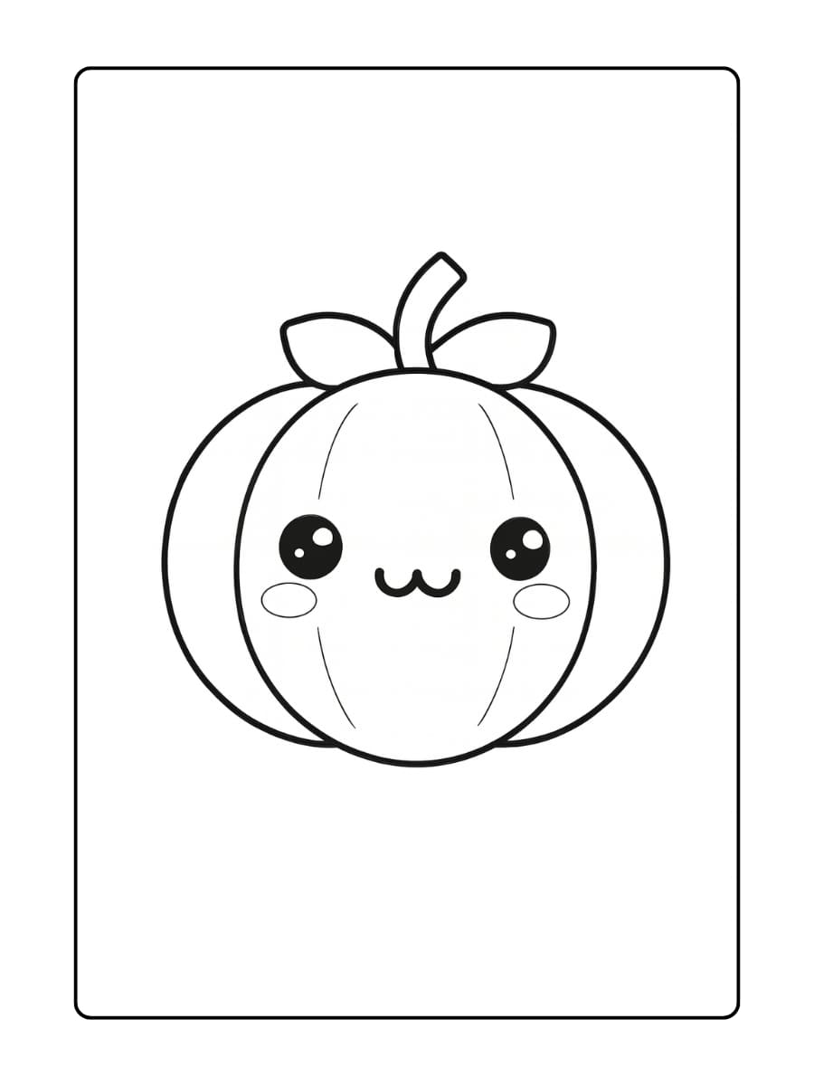 Kleurplaat schattige Halloween pompoen met een vrolijk gezichtje Kleurplaat schattige Halloween pompoen met een vrolijk gezichtje