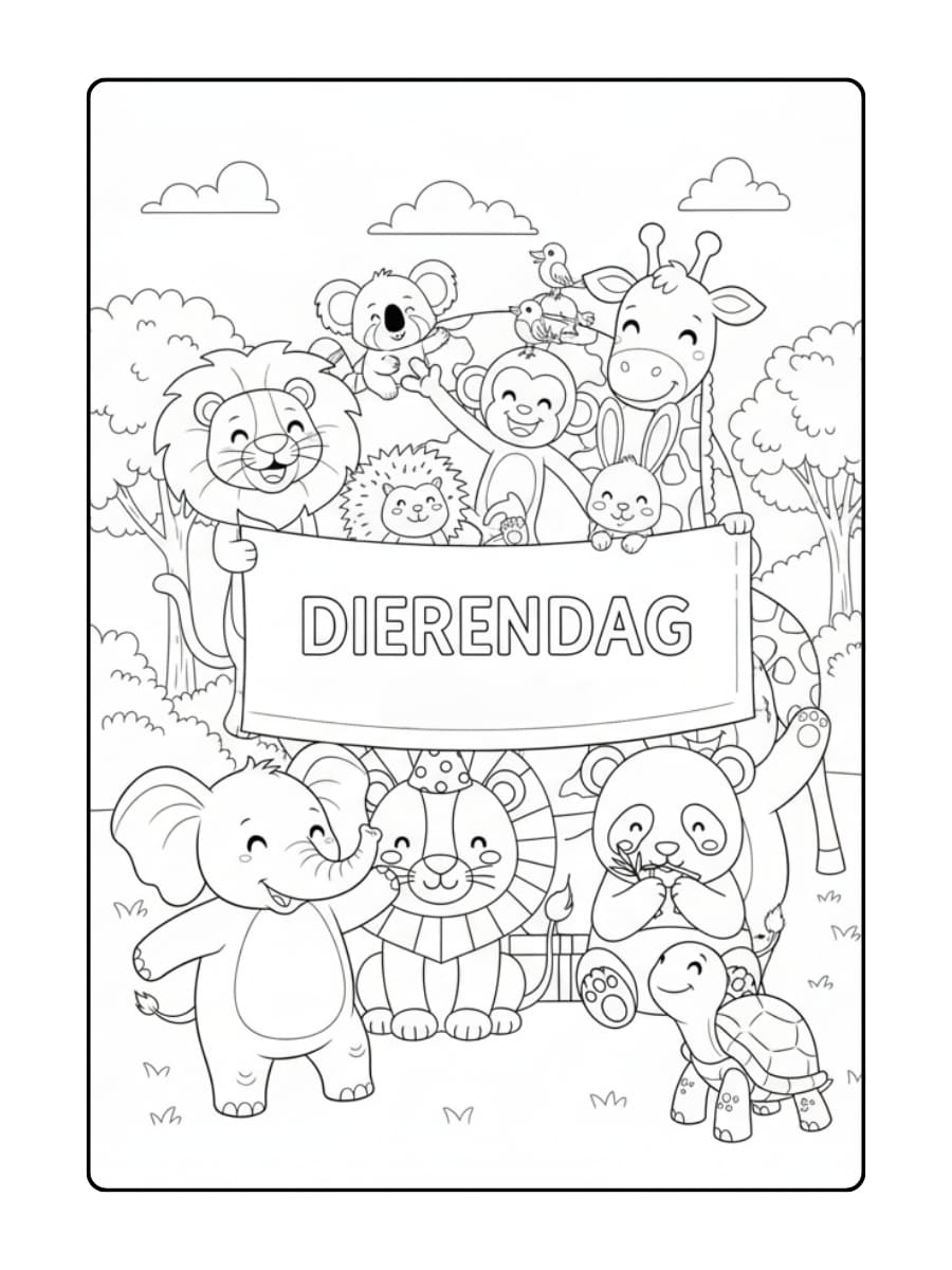 Kleurplaat Dierendag