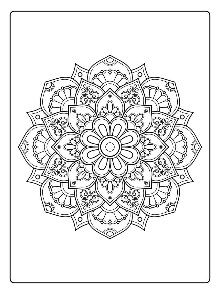 Bloemenmandala met zachte lijnen Bloemenmandala met zachte lijnen