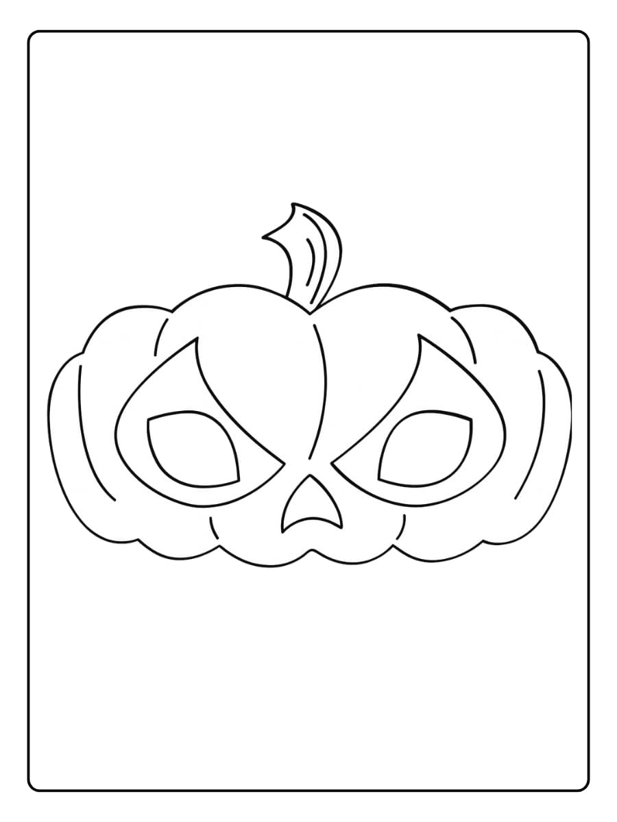 Kleurplaat Halloween masker in de vorm van een pompoen Kleurplaat Halloween masker in de vorm van een pompoen