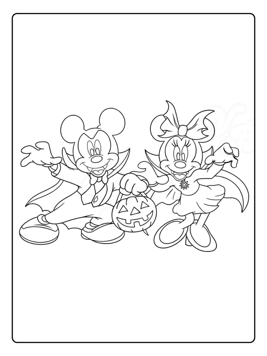 Kleurplaat Mickey en Minnie Mouse Vampire (1) Kleurplaat Mickey en Minnie Mouse Vampire (1)