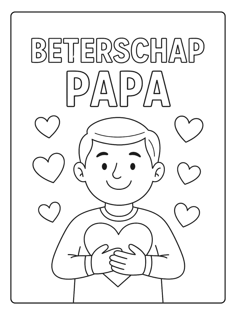 Kleurplaat beterschap papa