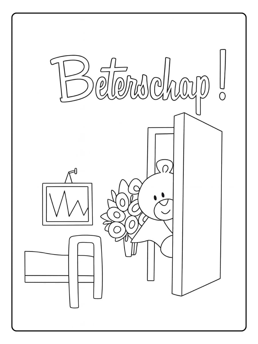 Kleurplaat beterschap ziekenhuis​