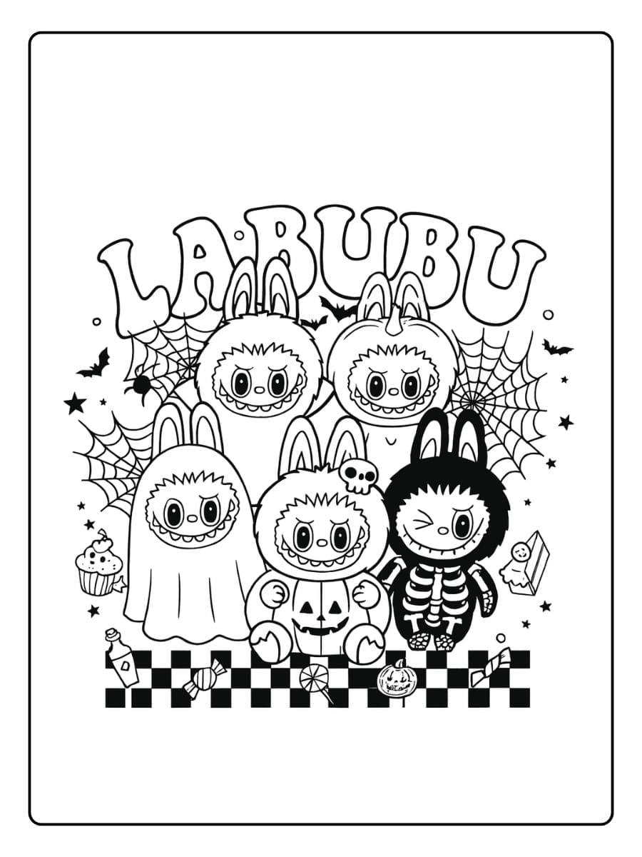 Labubu en pompoenmonsters Labubu en pompoenmonsters