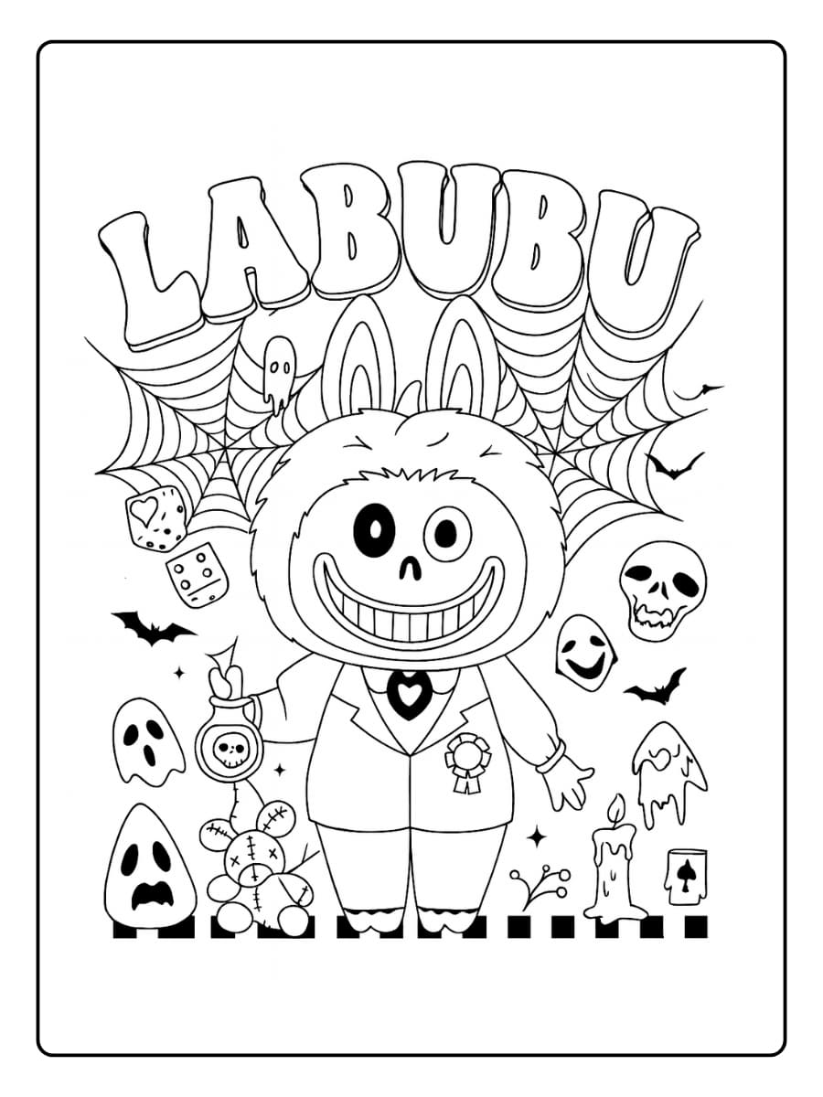 Labubu in een pompoenveld Labubu in een pompoenveld