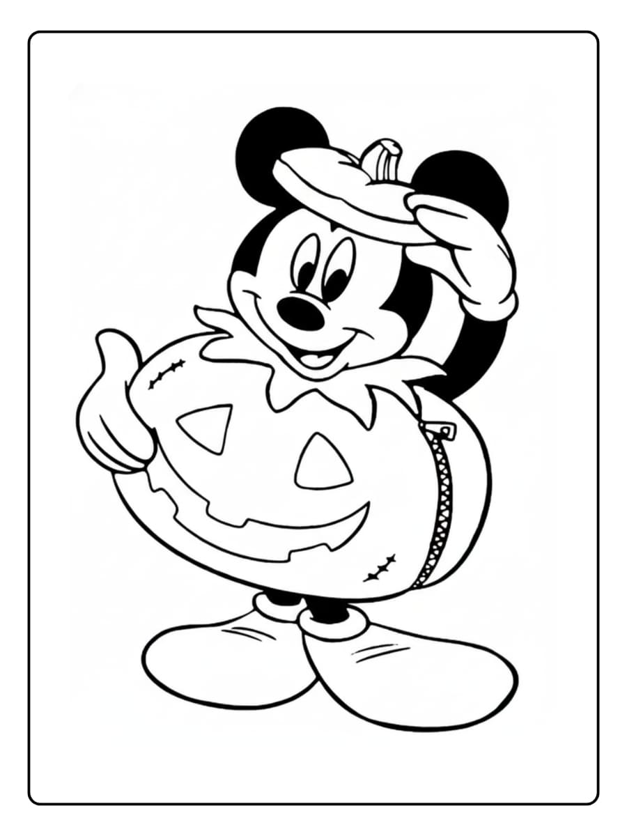 Mickey mouse halloween kleurplaat​