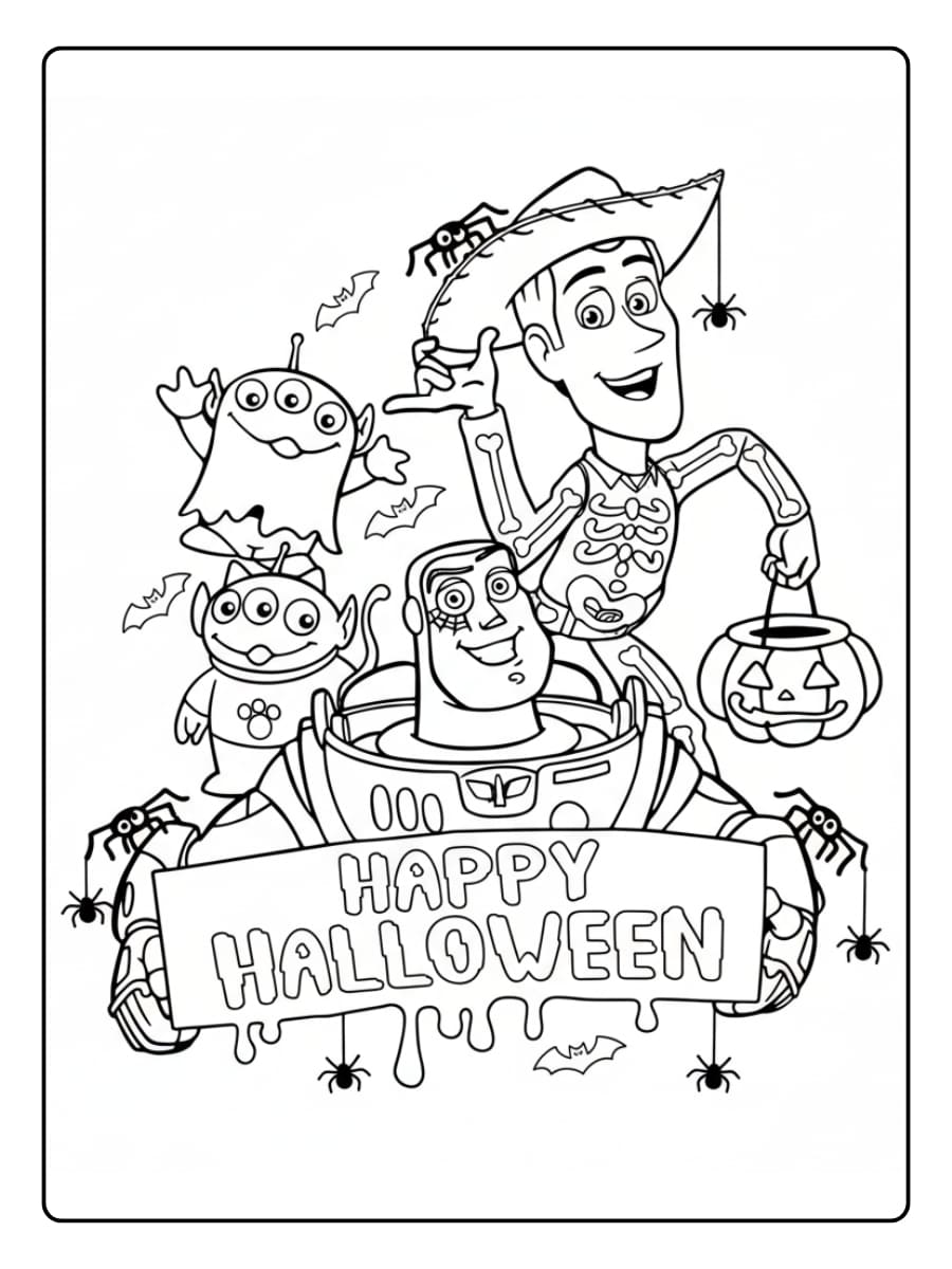 Toy Story halloween kleurplaat​