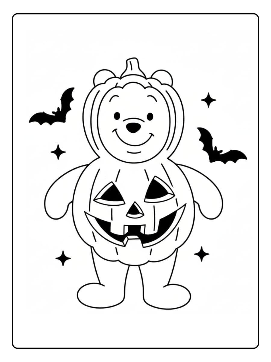 Winnie de Poeh halloween kleurplaat​