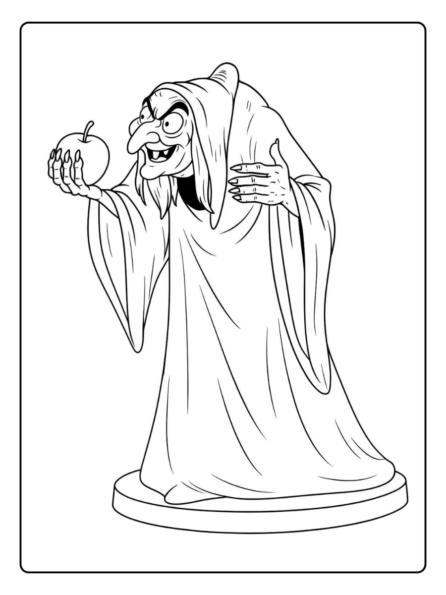 kleurplaat heks sneeuwwitje​